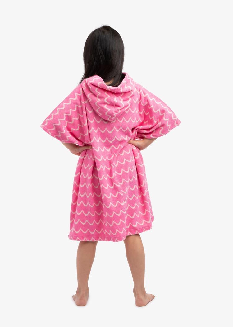 Secondary product image for "Frottéponcho Våg Rosa Barn"