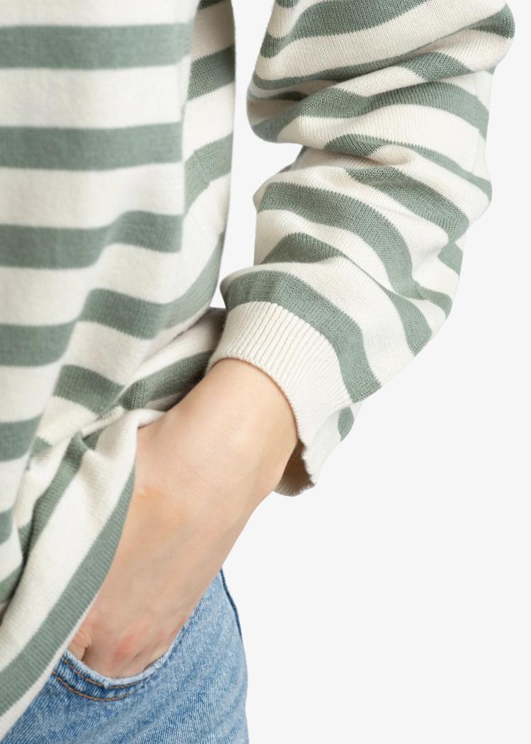Secondary product image for "Stina Knitted Sweater Stripe Green"