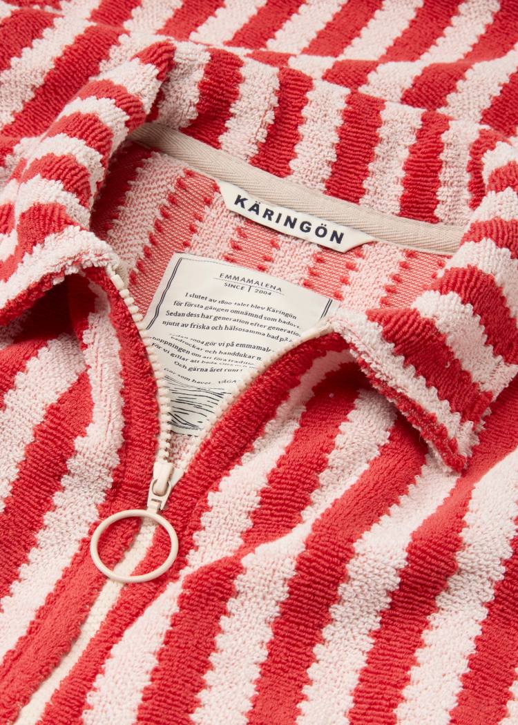 Secondary product image for "Bathrobe Ladies Stripe Red"