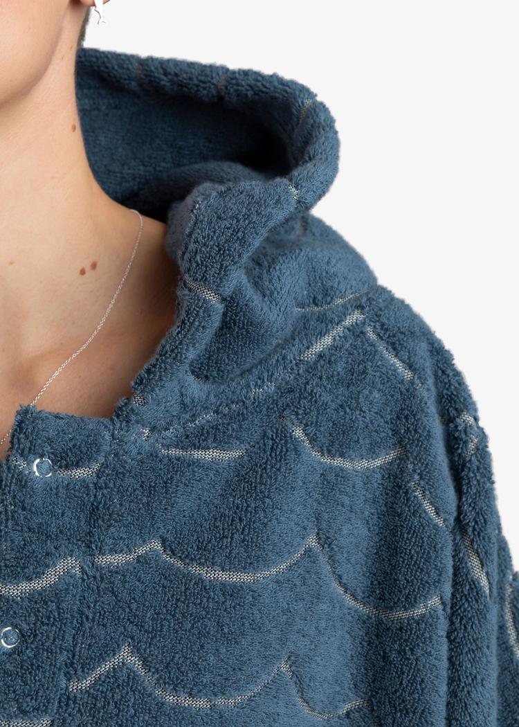 Secondary product image for "Frottéponcho Våg Petrol Långärmad"
