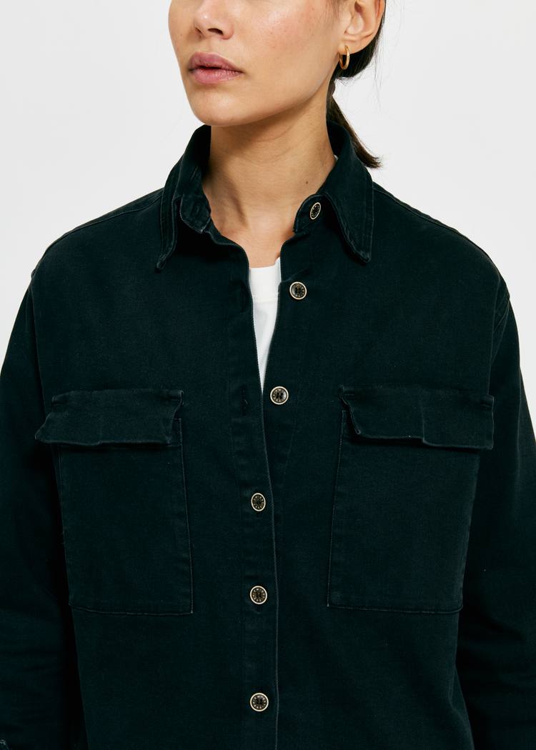 Secondary product image for "Overshirt Dam tvättad Svart"