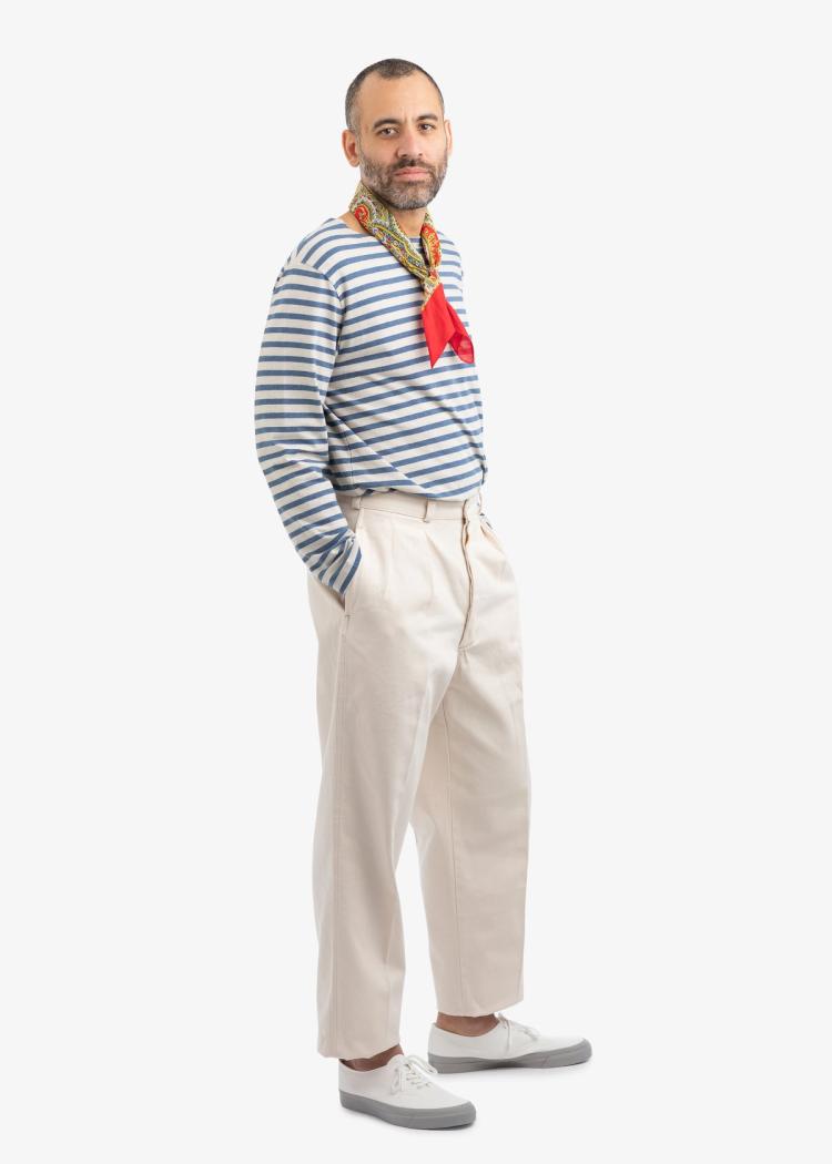 Secondary product image for "Kalle Longsleeve Stripe Blue Sand"