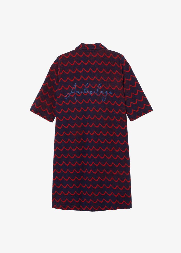 Secondary product image for "Bathrobe Archipelago Navy Red Children"