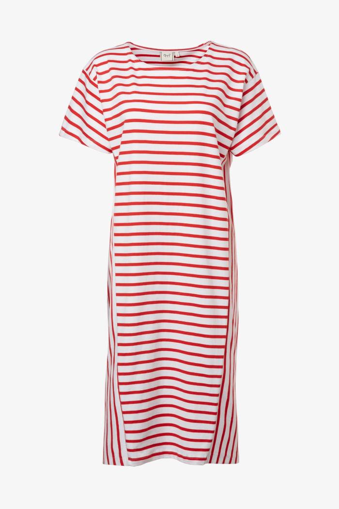 Secondary product image for "Lina Dress Stripe White Red"