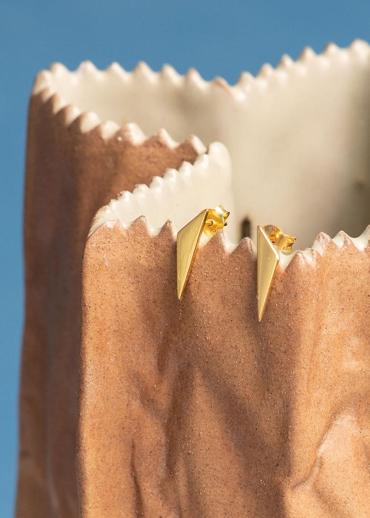 Secondary product image for "Örhänge Asymmetrisk Triangel Guld"