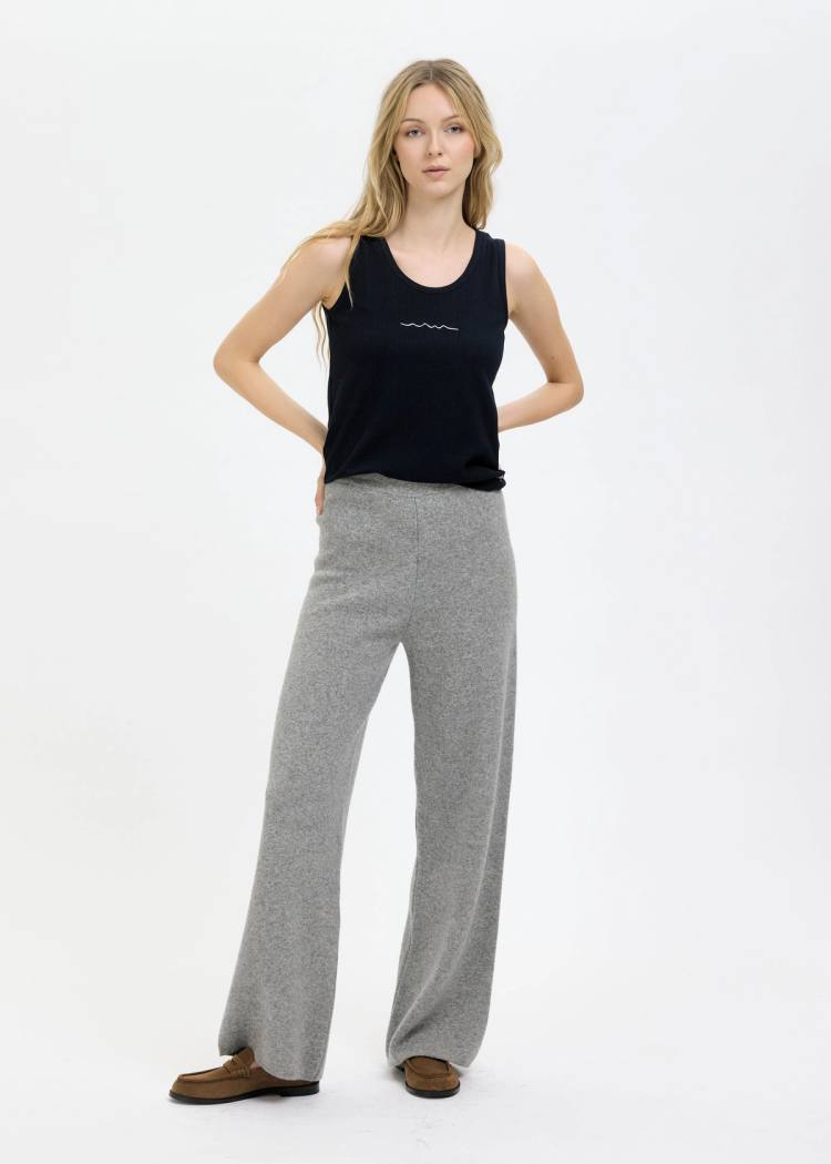 Secondary product image for "Klippa Knitted Trousers Greymelange"