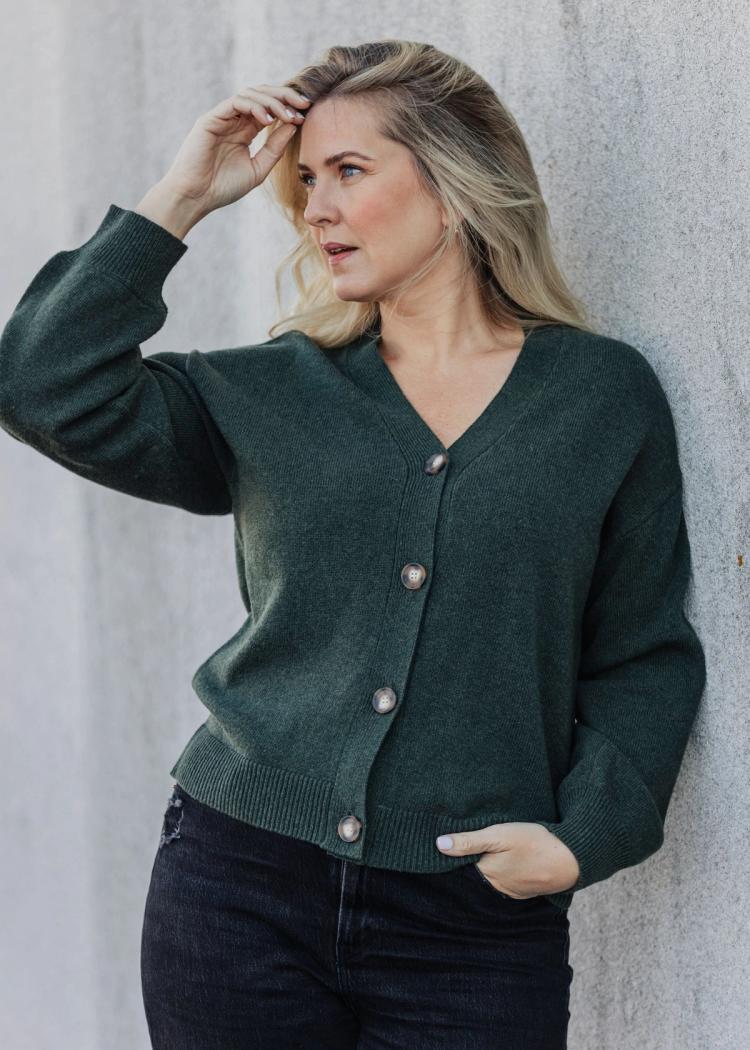 Secondary product image for "Signe Cardigan Green"