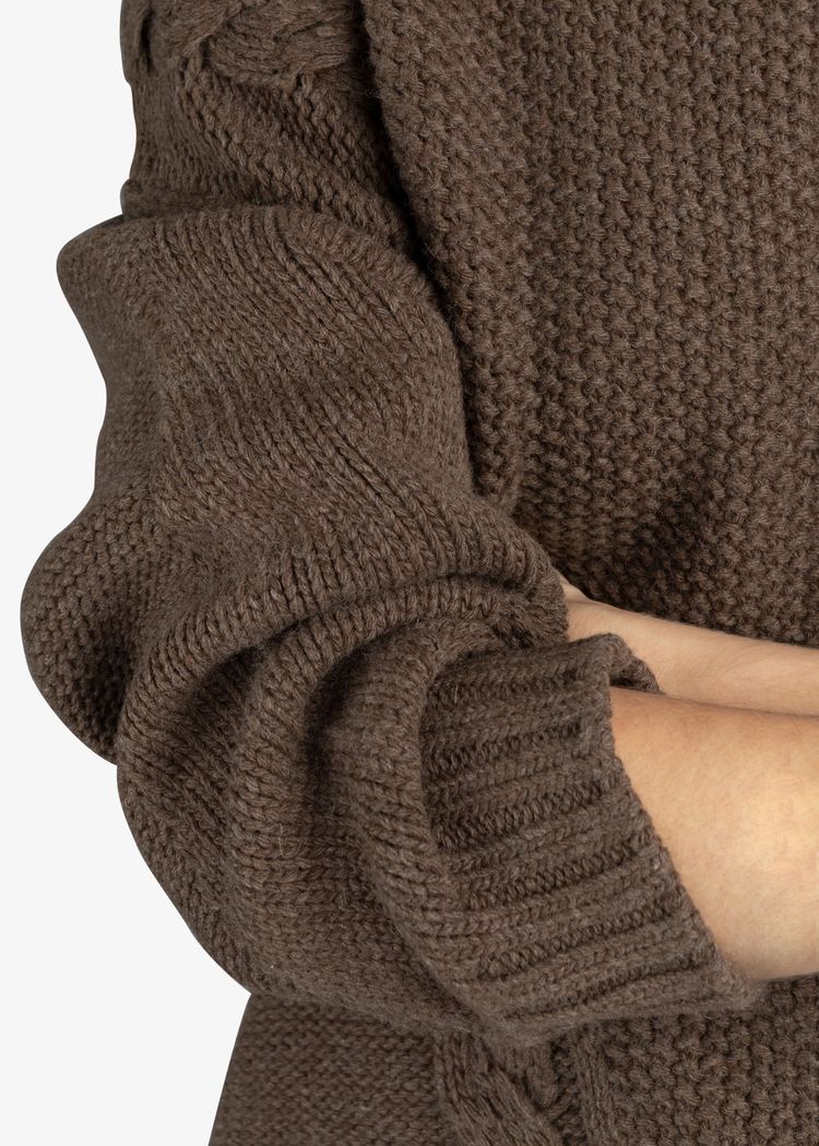 Secondary product image for "Tine Kabelstickad Tröja Brun"