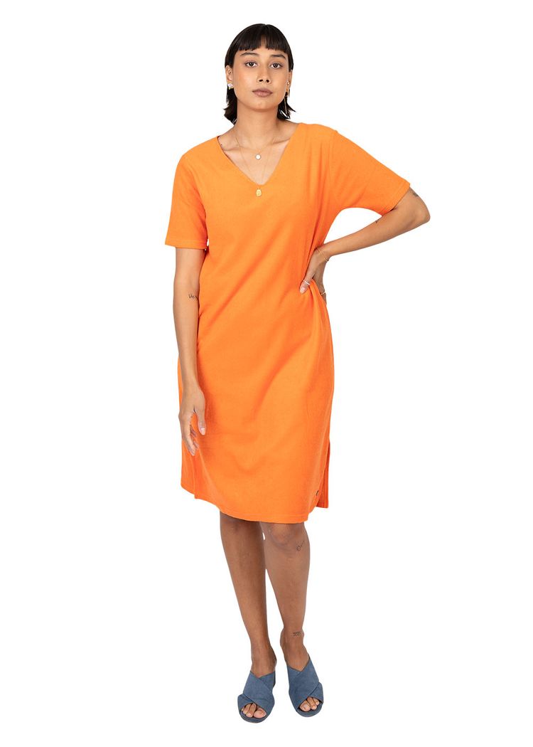 Secondary product image for "Hilda Frottéklänning Orange"