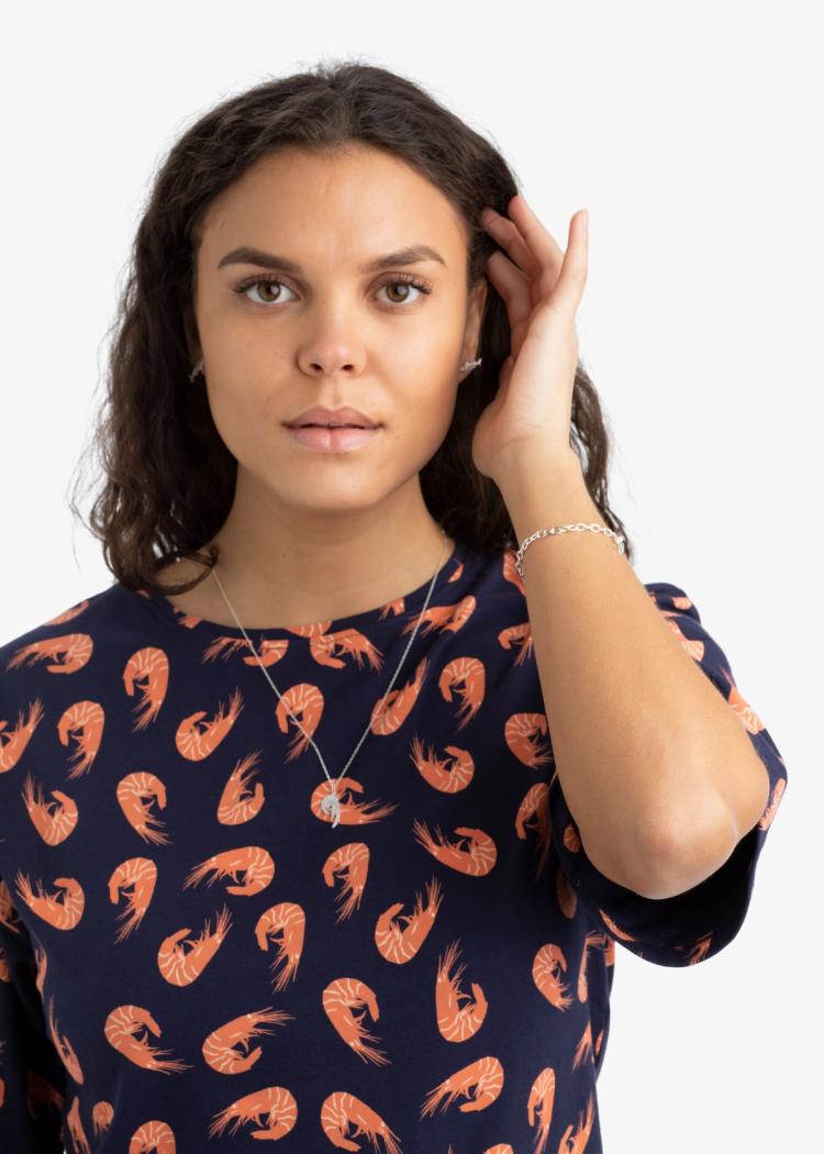 Secondary product image for "Tuva T-shirt Räka Marinblå"