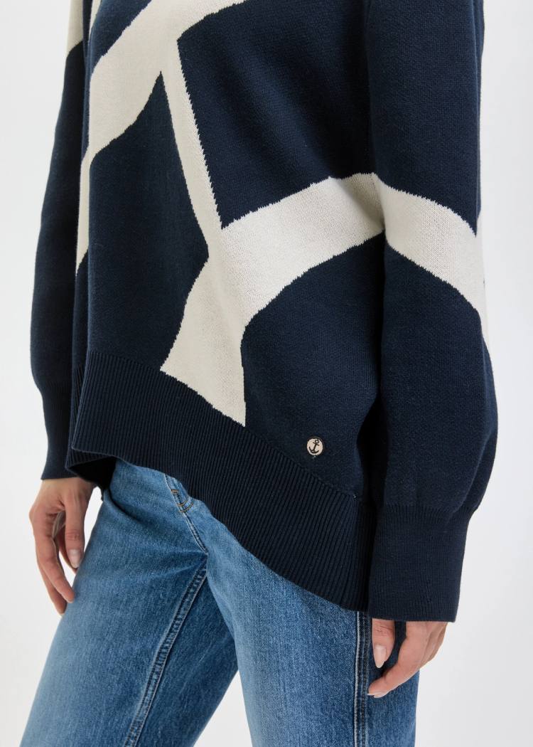 Secondary product image for "Brygg stickad tröja Navy"