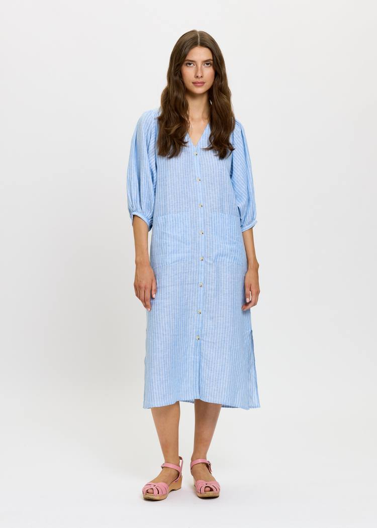 Secondary product image for "Casandra Klänning Linen Rand"