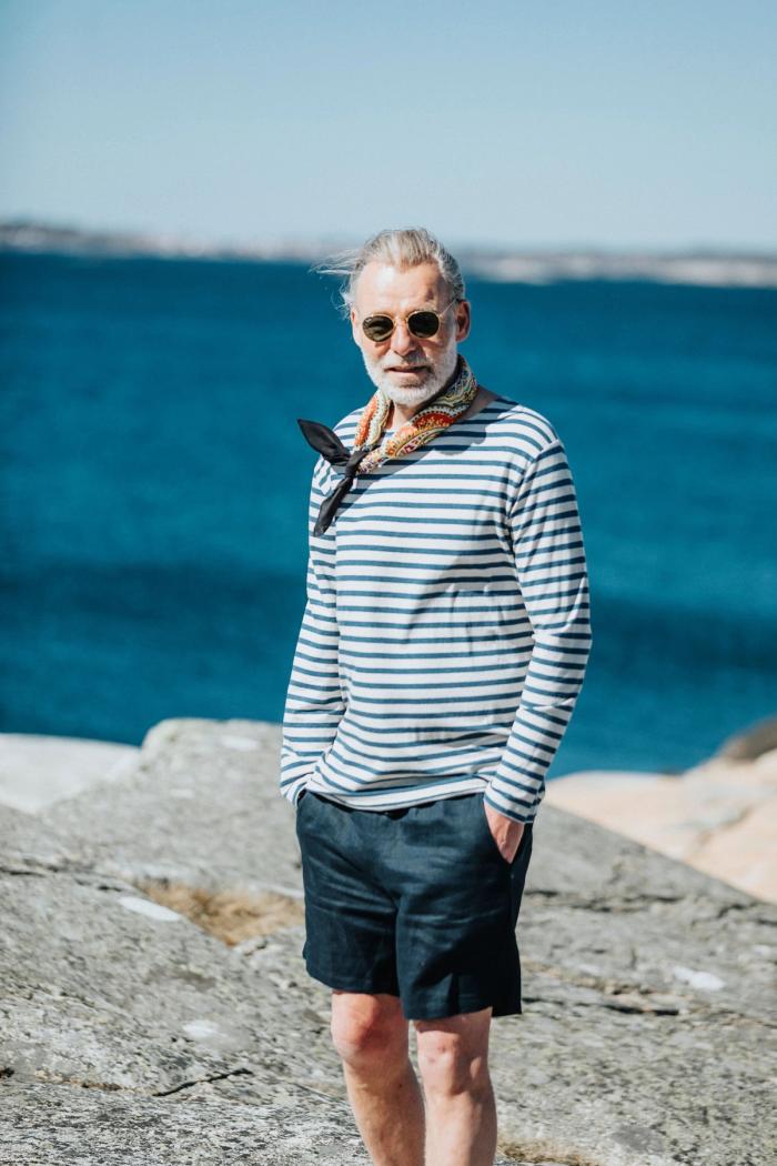 Secondary product image for "Kalle Longsleeve Stripe Blue Sand"