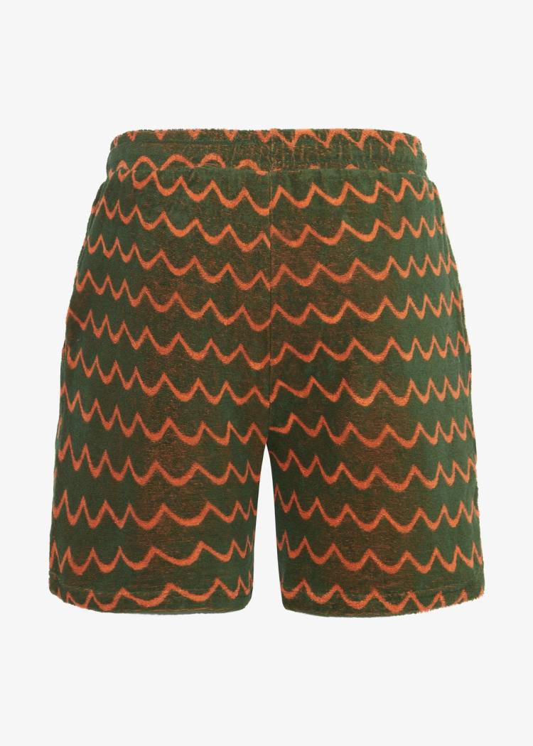 Secondary product image for "Strand Frottéshorts Våg Grön Orange"