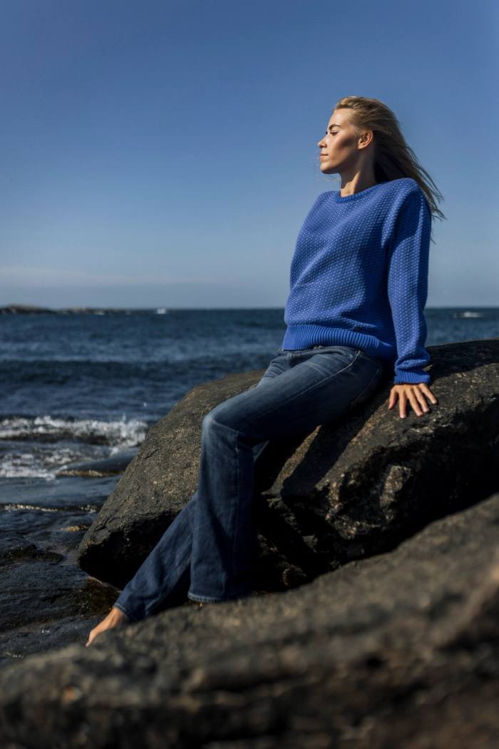 Secondary product image for "Olga Knit Sweater Blue Cotton"