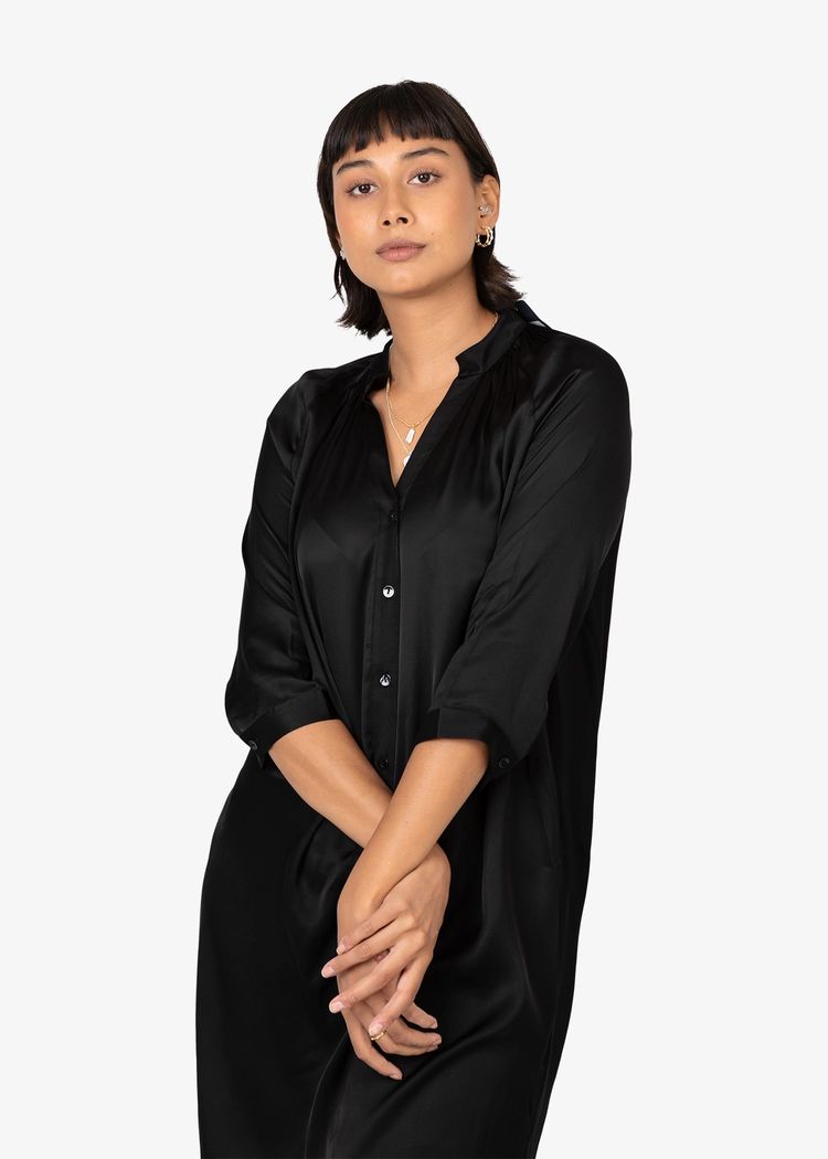 Secondary product image for "Marie Skjortklänning Svart"