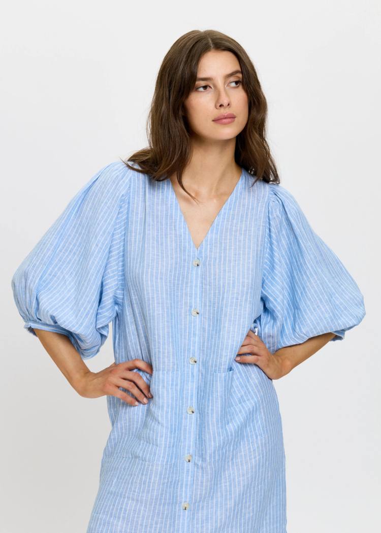 Secondary product image for "Casandra Klänning Linen Rand"