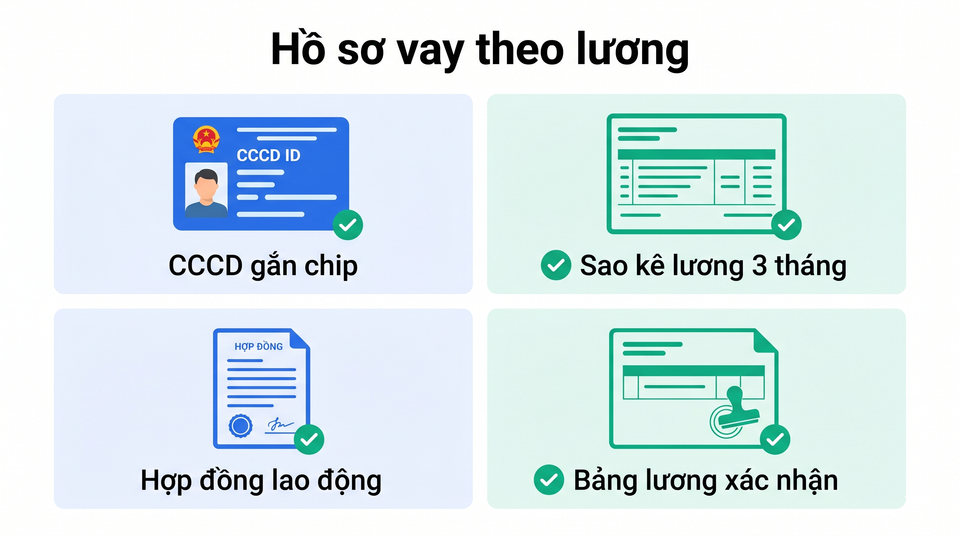 Hồ sơ vay tín chấp theo lương cần chuẩn bị - danh sách giấy tờ 2026