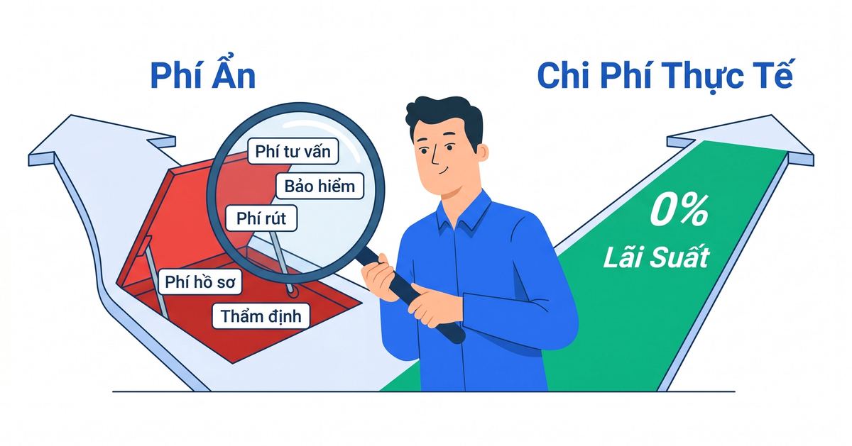 Vay 0% lãi suất có thật không - so sánh lãi suất quảng cáo và chi phí thực tế