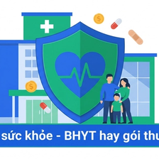 Bảo hiểm sức khỏe là gì - hình minh họa lá chắn y tế bảo vệ người dân trước chi phí khám chữa bệnh