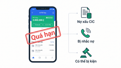 Ba hậu quả khi bùng ví trả sau: nợ xấu CIC, bị nhắc nợ, có thể bị kiện năm 2026