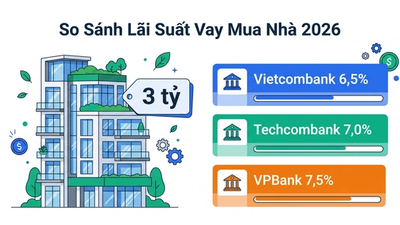 So sánh vay mua nhà tốt nhất 2026: Vietcombank, Techcombank, VPBank - lãi suất, LTV, hạn mức