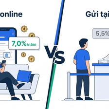 So sánh gửi tiết kiệm online và tại quầy 2026