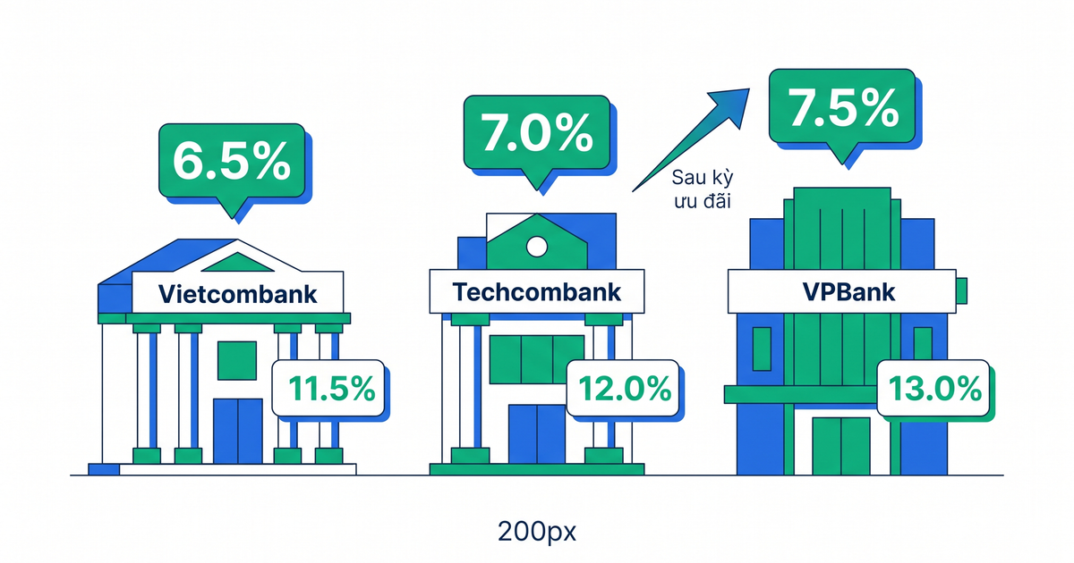 Lãi suất vay mua nhà 2026 - ngân hàng nào thấp nhất, so sánh ưu đãi và thả nổi