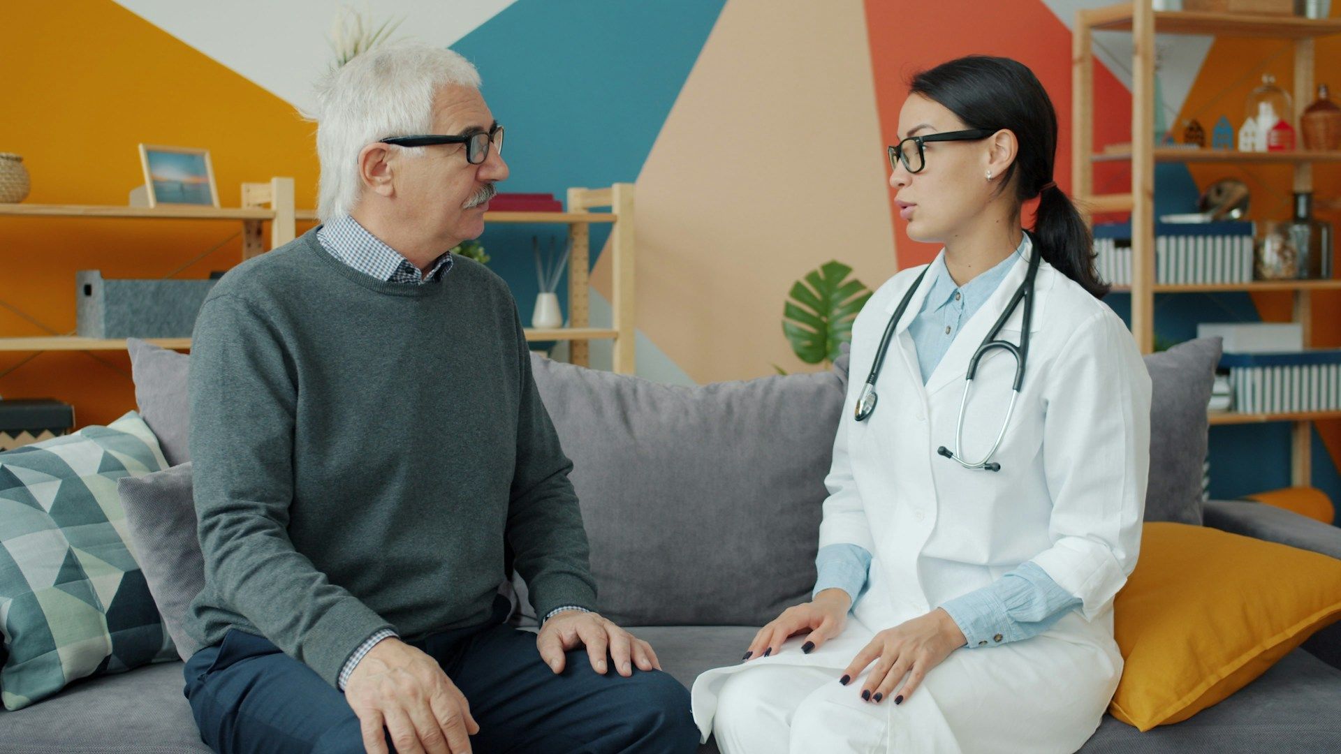 Doctor consulting with patient in a calm, professional setting