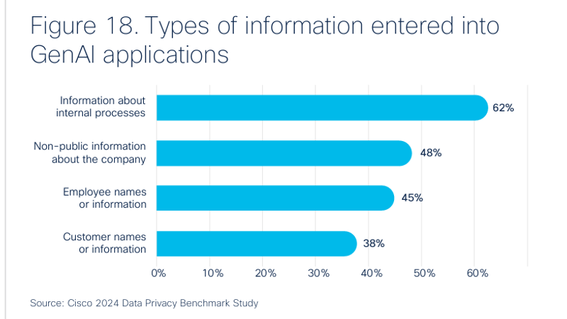 Type of information entered into GenAI applications