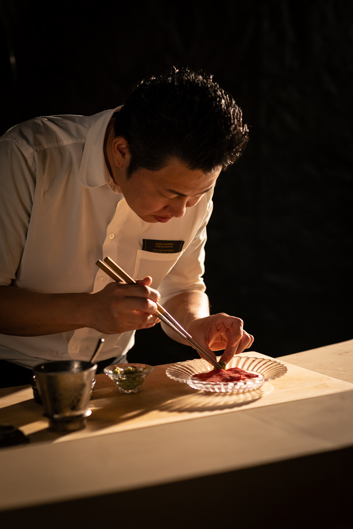 SAICHO DARJEELING & WAGYU CARPACCIO WITH WASABI AND CAVIAR