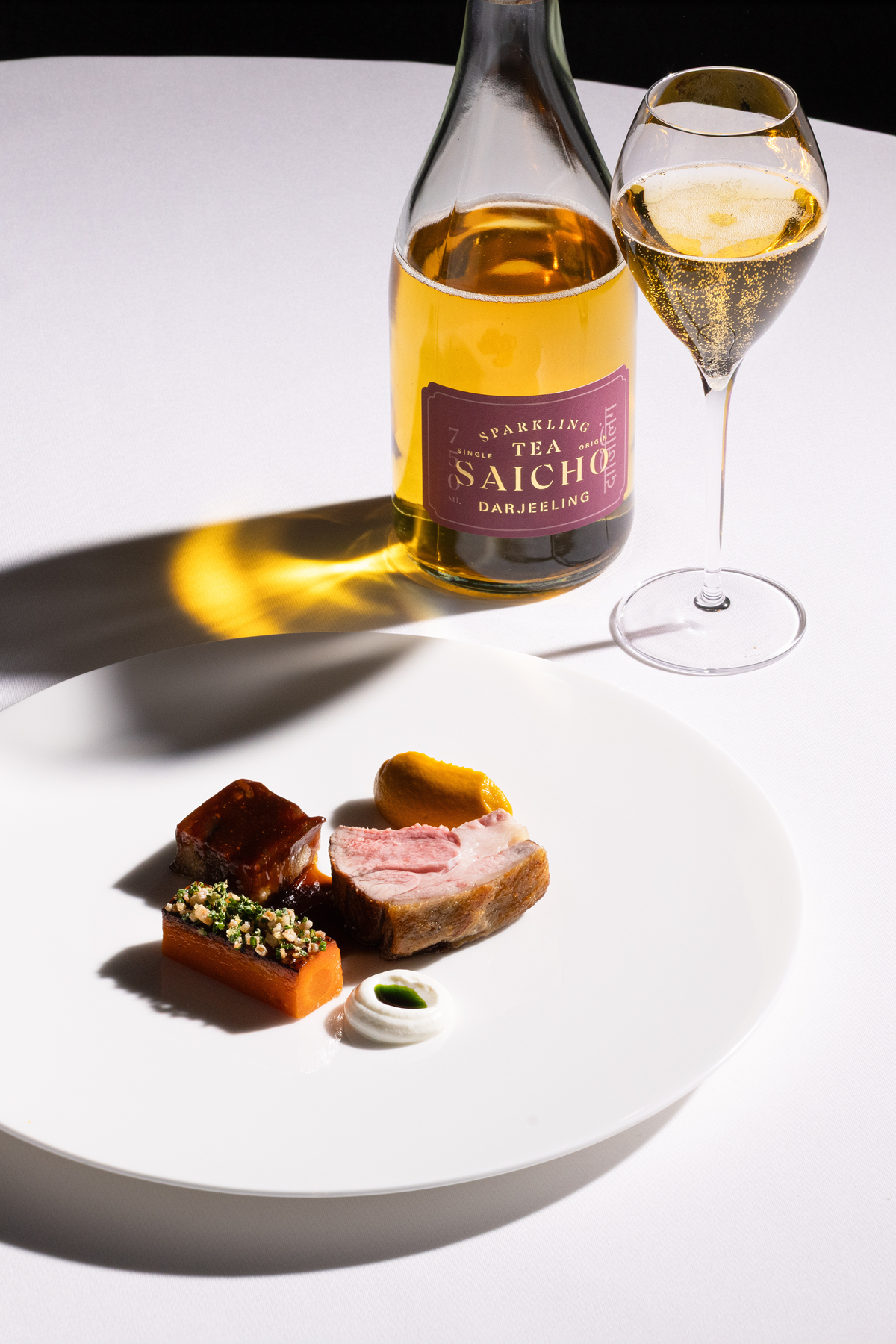 LAKE DISTRICT LAMB WITH STICKY MEATBALL, HERITAGE CARROT, FETA & SAICHO DARJEELING