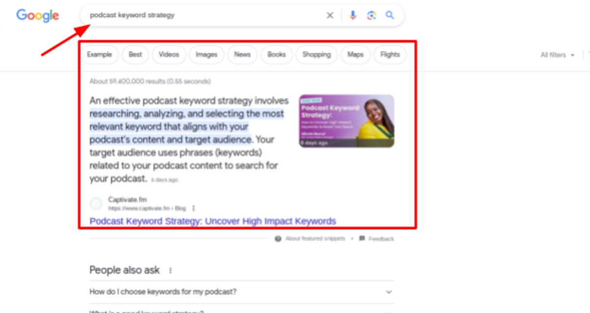 Search performance result 5