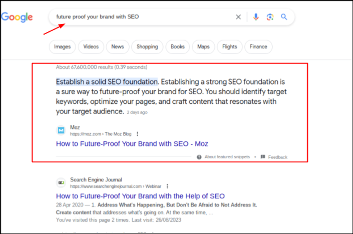 Search results showing published articles ranking