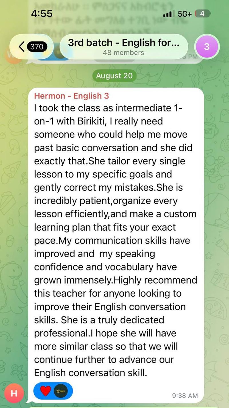 Student testimonial from Testimonial 6