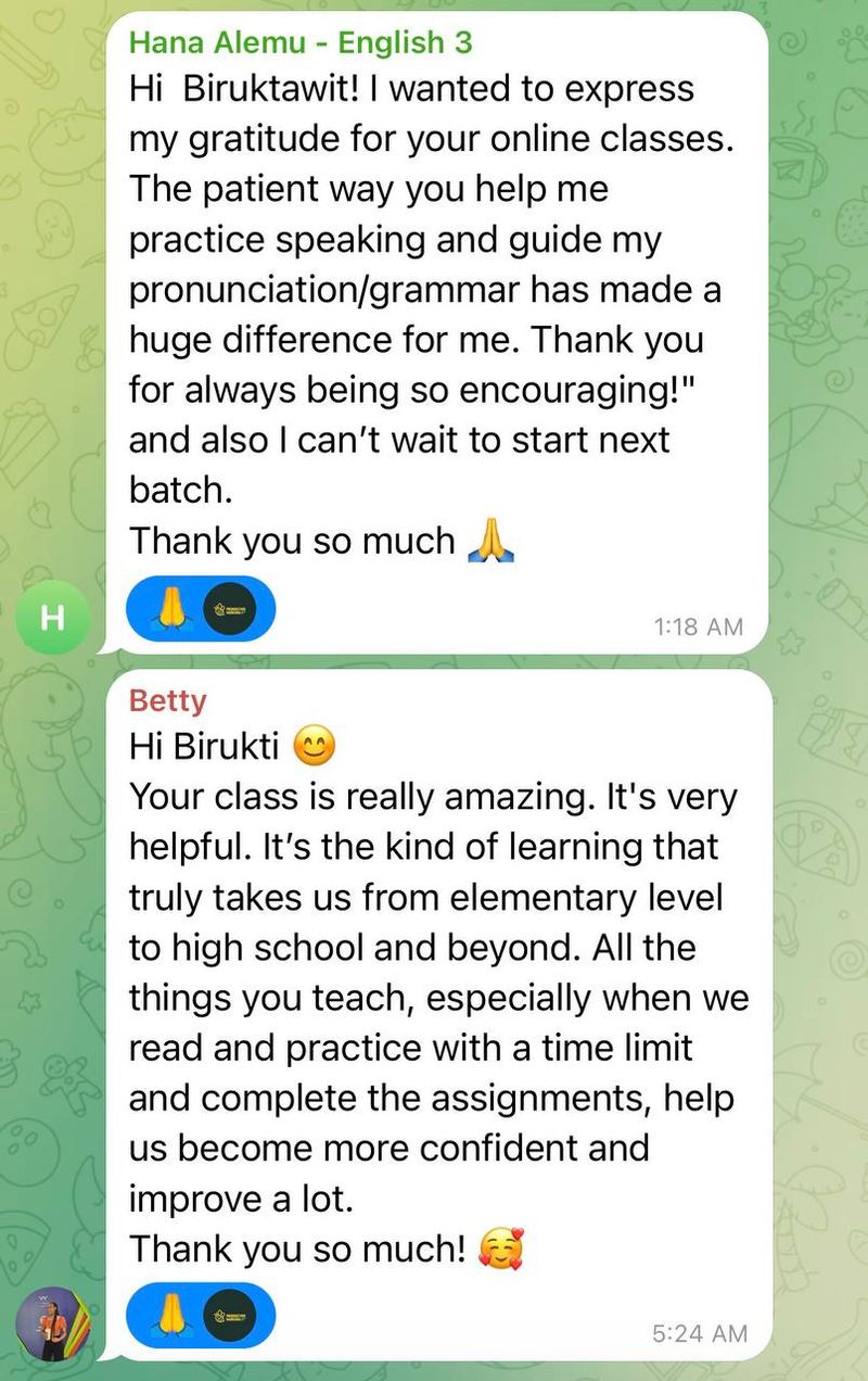 Student testimonial from Testimonial 1