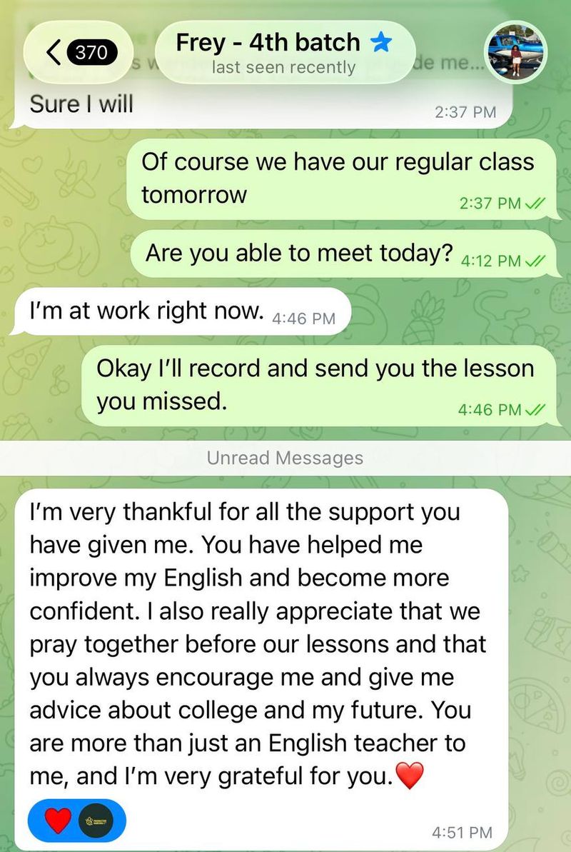 Student testimonial from Testimonial 4