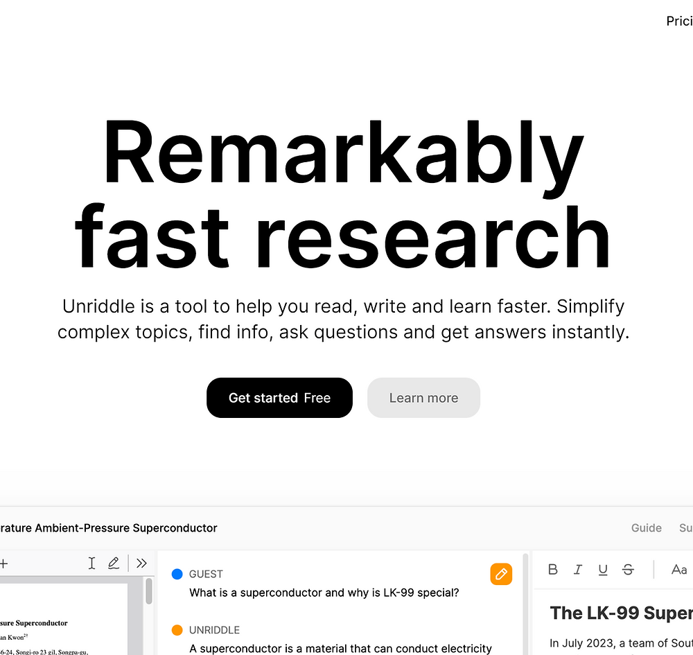 Unriddle.ai: Making it simple