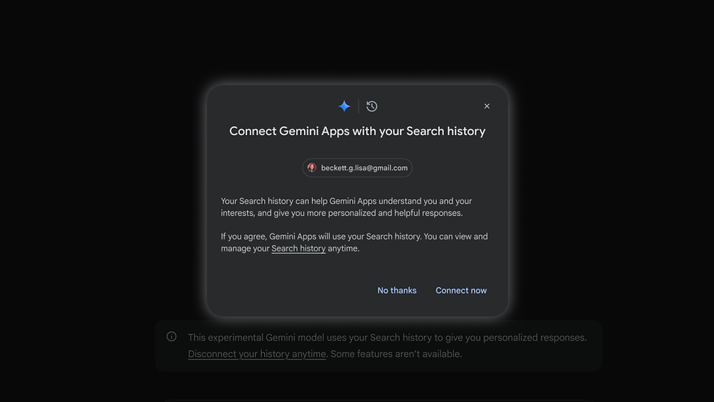 Gemini Gets Personal: Tailored Answers Await