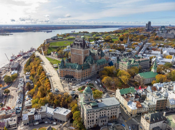 Ariel View of Château Frontenac in Quebec City
