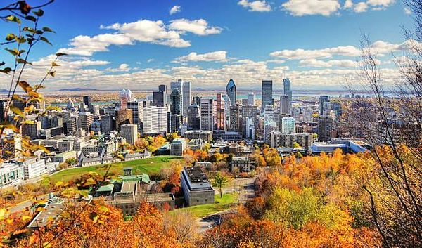 View of Montreal in fall