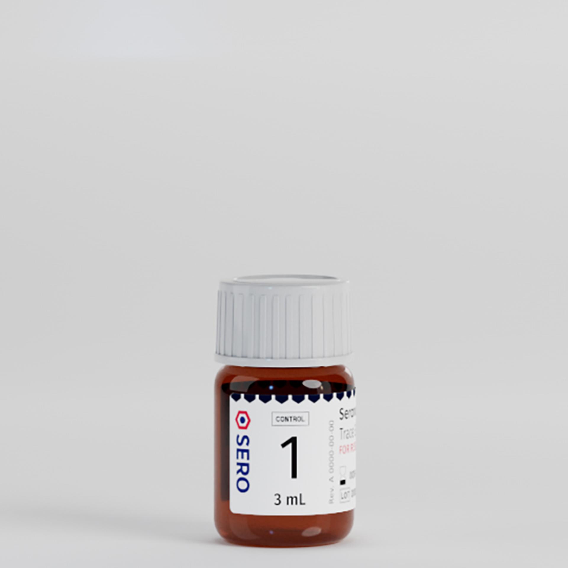 a small bottle of serum is sitting on a white surface .