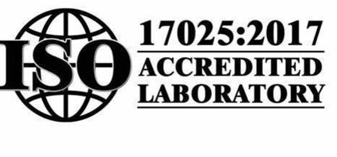 it is a logo for an iso accredited laboratory .