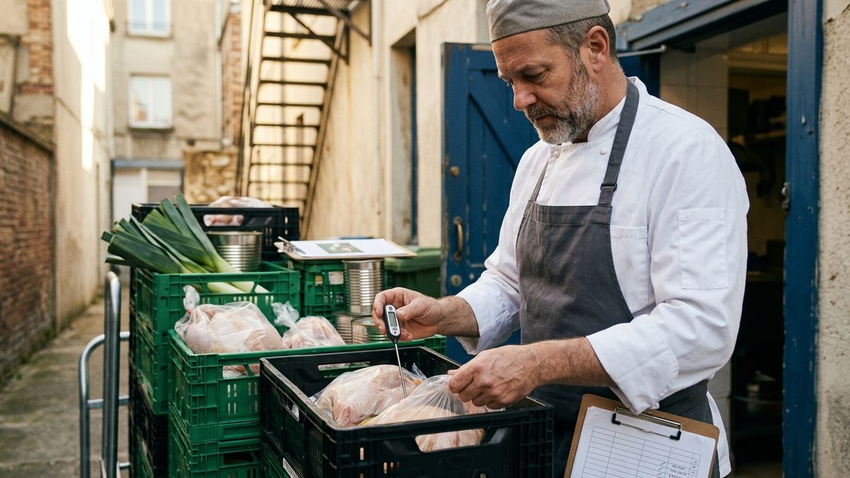 Contrôle d'une livraison à la réception en cuisine