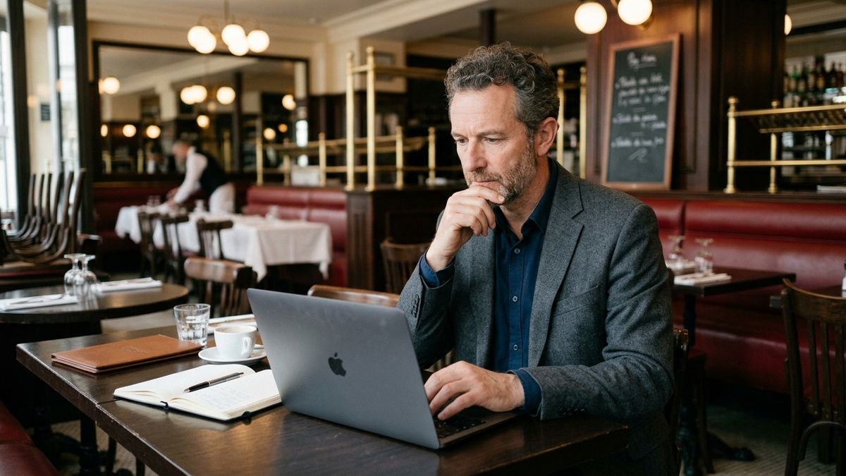 Restaurateur qui trie son fichier clients avant le service