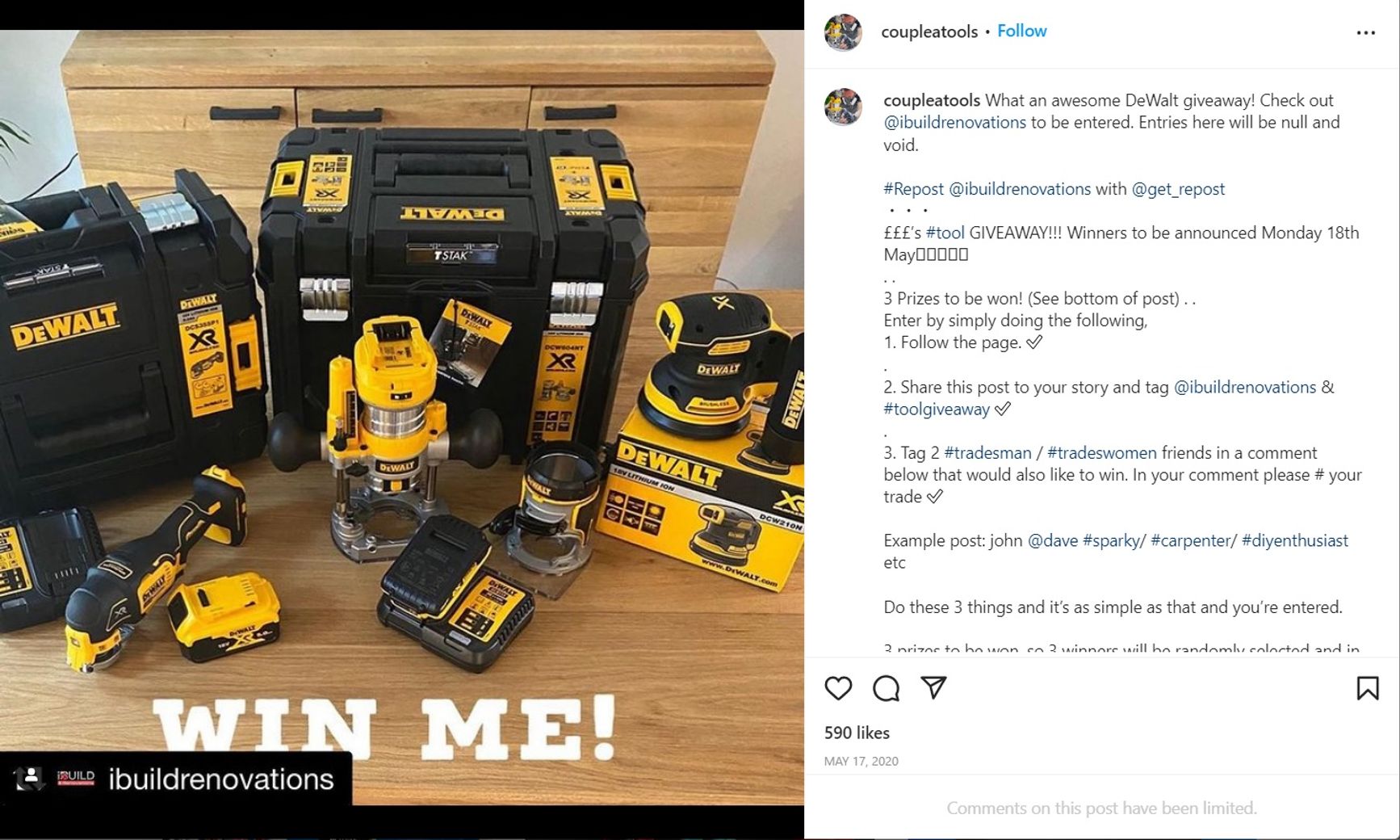 UGC giveaway example
