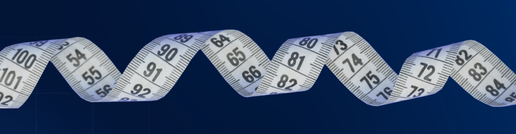image of a measuring tape with blue background