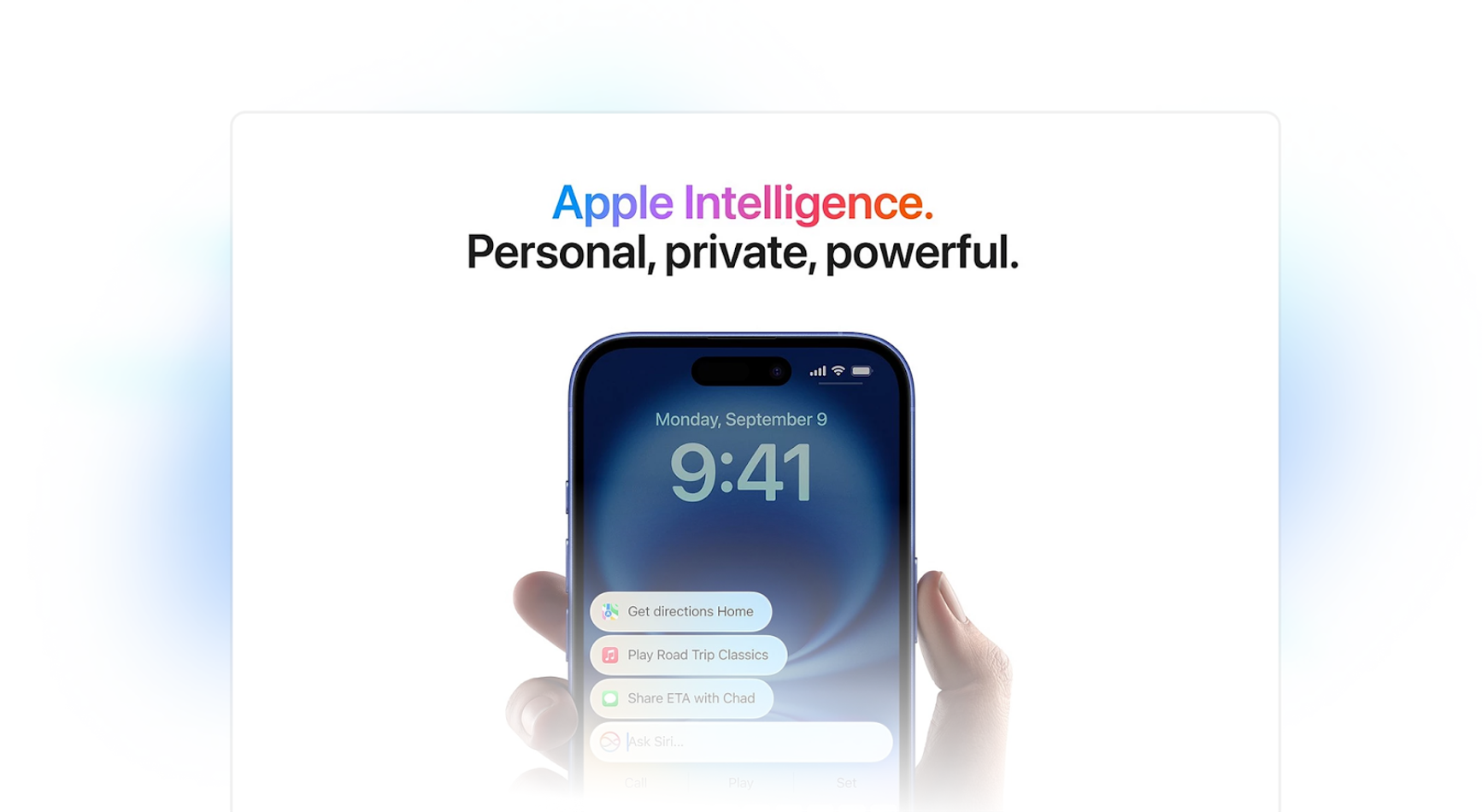 A photo from Apple, Apple Intelligence.