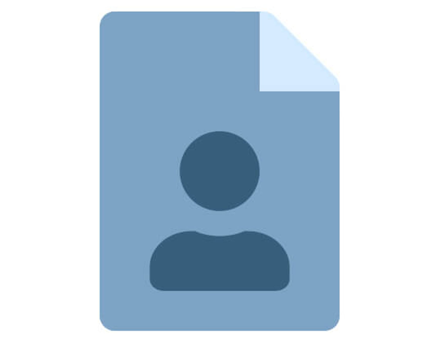 An icon of a piece of paper with the outline of a person on it