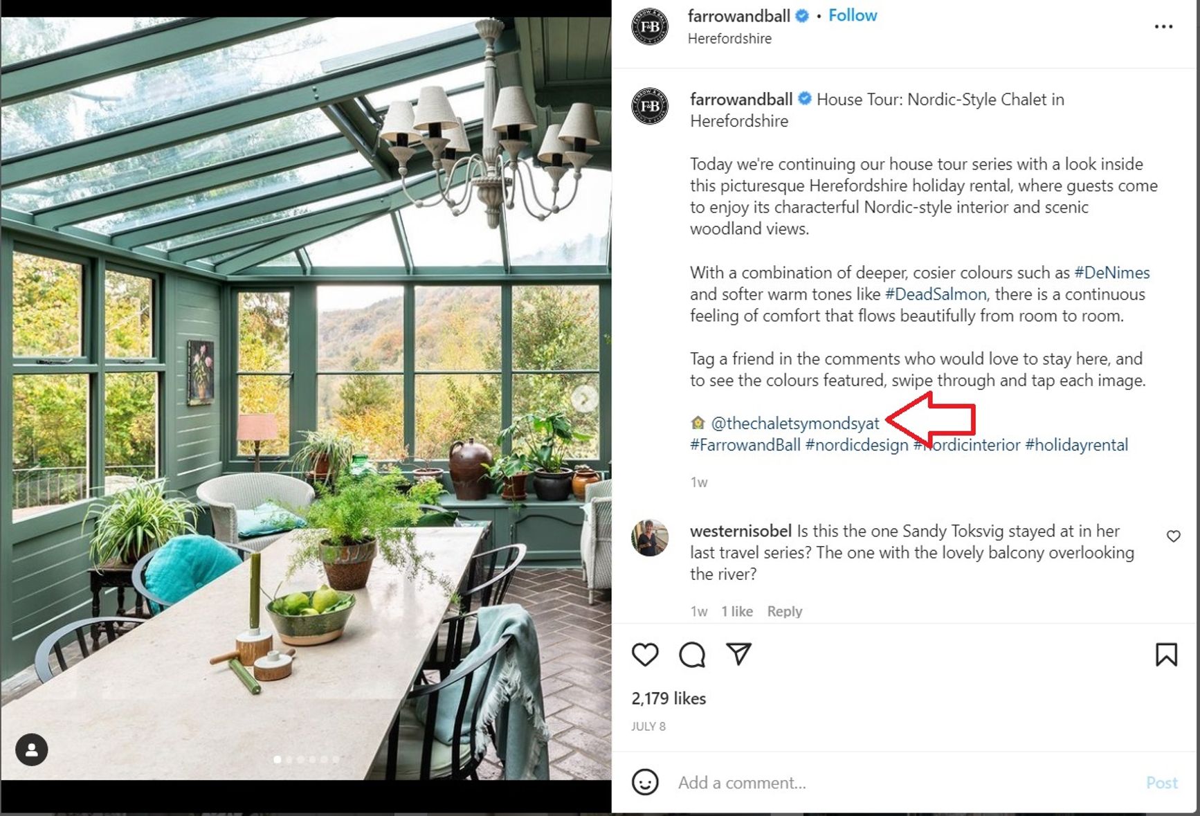 UGC content example - farrowandball Instagram